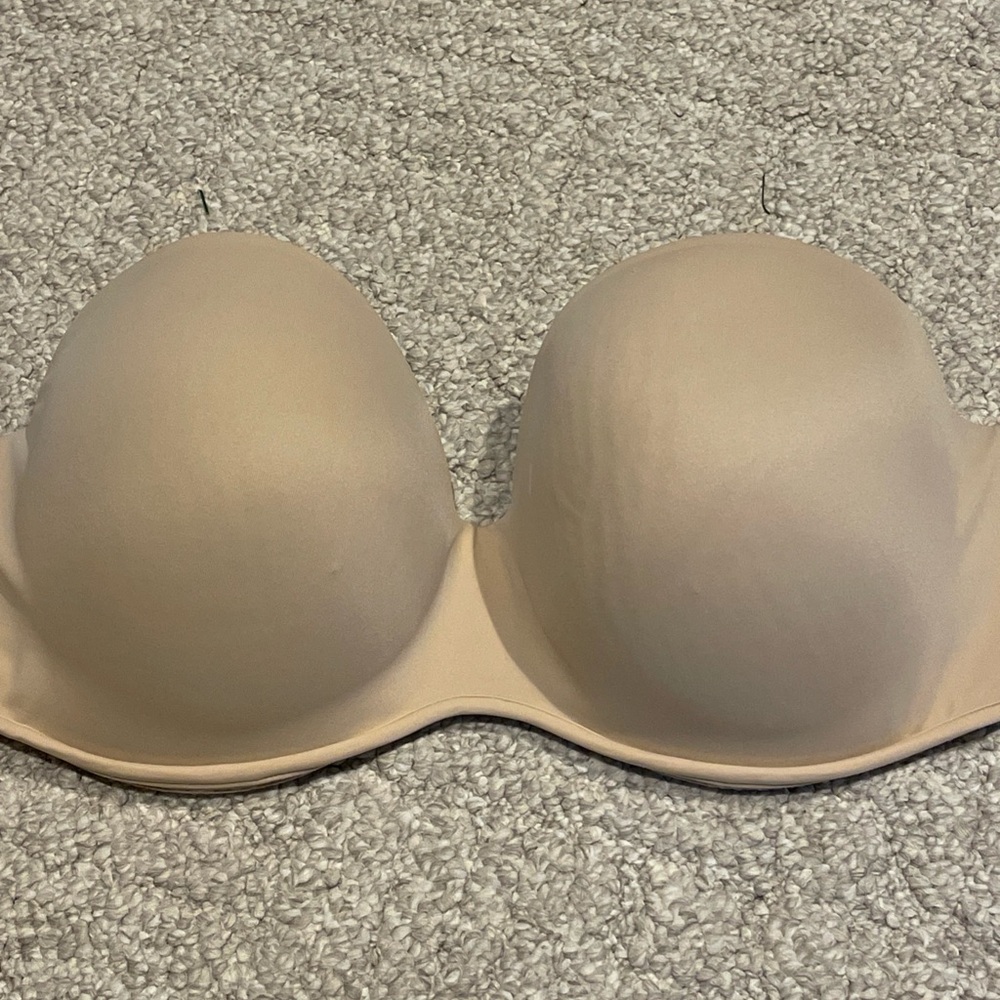 Cacique Smooth Boost Strapless Bra 42DD Beige Tan Neutral